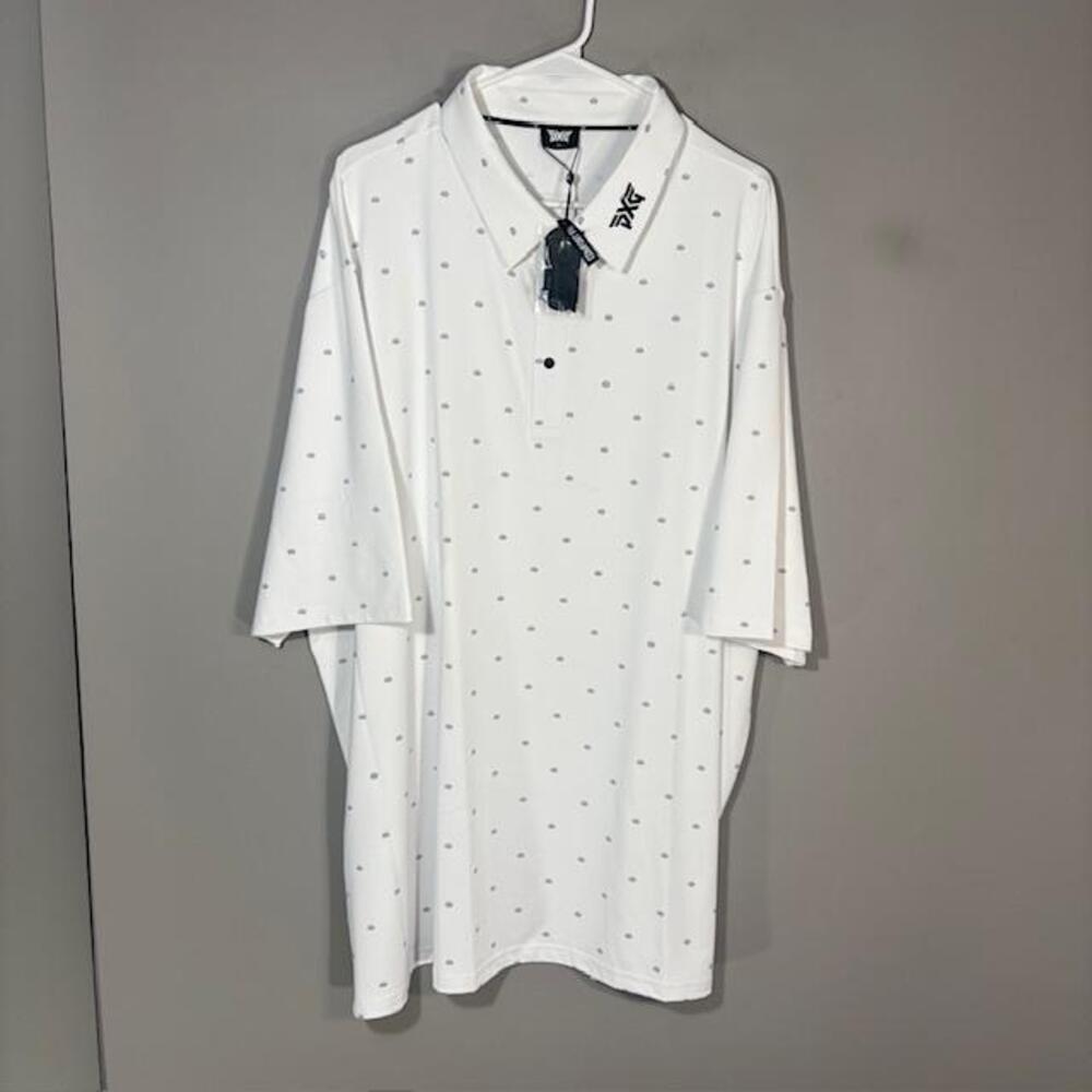 PXG Tour Succulent Polo Shirt Mens 3XL White Golf Performance Stretch Top